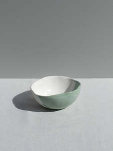 Small and White Green Dish