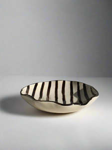 Original And Limited Edition Ceramics: Black and White Ruffle Bowl
