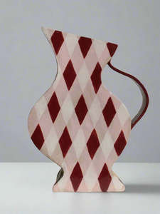 Harlequin in Burgundy and Pink