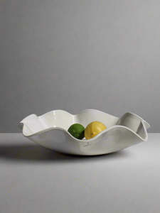 Large White Ruffle bowl