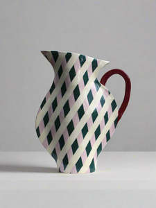 Balancing Green: Lilac and Green Diamond Jug - One of a kind