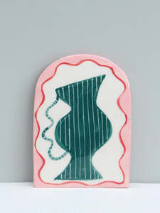 Wall Art 1: Art Tile - Green and Pink Still Life