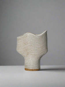 One Of A Kind Ceramics: Carved One of a Kind Vessel in White