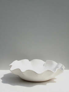 Gather Made To Share: White Ruffle Salad Bowl