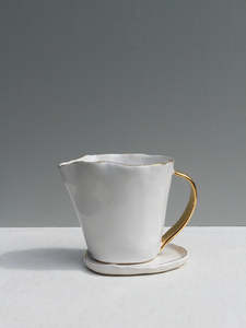 Golden: Gold Rimmed Jug and Saucer