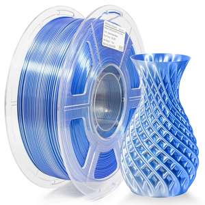 Isanmate: iSANMATE Silk Dual Blue Silver PLA 1.75mm Filament 1kg roll