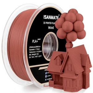 Isanmate Wood Pla: iSANMATE PLA+ ROSE RED WOOD 1.75mm Filament 1kg roll