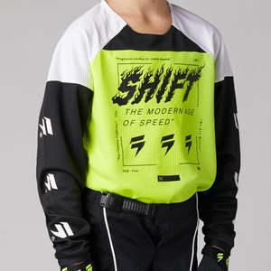 Traderunner A5 Bag: SHIFT YOUTH WHITE LABEL FLAME Adult MX Jersey - Flo Yellow