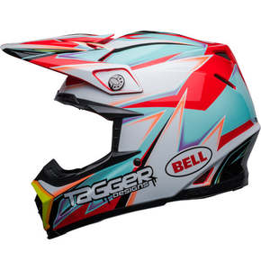 **BELL Moto-9S FLEX Tagger Edge White/Aqua
