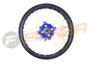 0 04 Cbm: FORZA 12 inch Rear Disc Wheel with 7075 Alloy Black Rim, Blue CNC Hub, and 15mm Axle