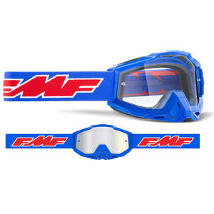 FMF PowerBomb Adult MX Goggle with Rocket Blue - Clear Lens