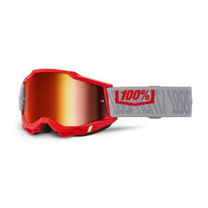 Goggles: **100% Accuri 2 Adult MX Goggle Gatorback w Red Mirror Lens