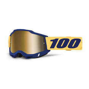 Goggles: **100% Accuri 2 Adult MX Goggle Desoto w True Gold Mirror Lens