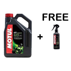 Motul Collection: MOTUL 3100 4T Gold 10W40 4L + FREE M1 HELMET-VISOR CLEAN 250ml