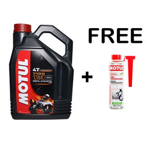 Motul Collection: MOTUL 7100 4T Fully Synthetic 10W40 4L + FREE W/S FUEL SYSTEM CLEAN AUTO 300