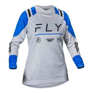 Fly Racing Collection: FLY Racing Womens F-16 Adult MX Jersey - Arctic Grey / Blue