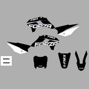 Sea Freight: FORZA Aftermarket KRZ Style Plastic & Graphic Kit 2026 - Black White