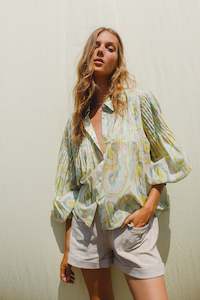Tops & Shirts: Indie & Cold Pleated Geode Shirt