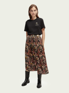 Skirts: Scotch & Soda Printed Midi-Length Skirt