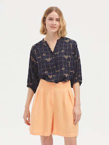 Nice Things: Nice Things Tile Wall Printed Shirt Navy