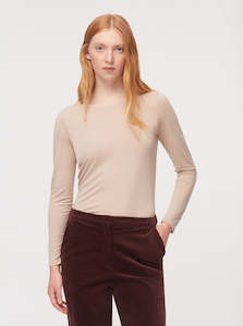 Nice Things: Nice Things Paloma Basic Wool T Shirt Beige