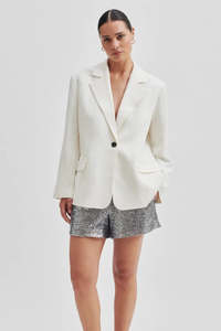 Blazers: Second Female Lino Blazer - Antique White