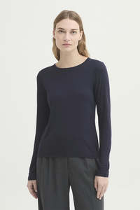 Nice Things: Nice Things Basic Wool Top - Dark Navy