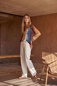 Lauren Vidal: Lauren Vidal Joyce Blouse - Indigo