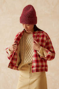 Indie & Cold Checkered Shearling Jacket