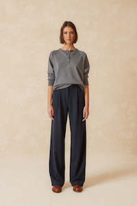 Indie & Cold Raglan Merino Wool Sweater - Marengo