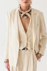 Maison Hotel Paddy Jacket - Ecru Stripes