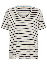 Mos Mosh: Mos Mosh Nani Stripe T-Shirt Ecru