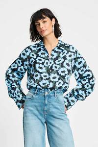Blouses Tops: POM Wildflowers Blouse Blue