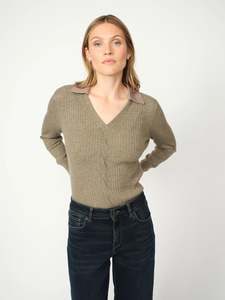 Mos Mosh Relena Rib Polo Knit - Falcon