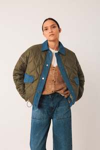 Coats Jackets: Indi & Cold Retro Quilted Biker Jacket