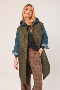 Coats Jackets: Indi & Cold Combination Quilted Coat