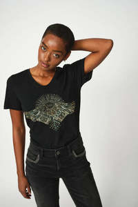 Mos Mosh Black Nadine Deco Tee-Shirt - Black