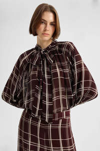 Blouses Tops: Morrison Francis Tie Blouse - Print