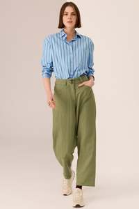 Blouses Tops: POL Marlon Stripe Shirt - Blue Stripe