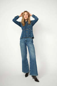 Denim: Mos Mosh Dara Deco Jeans - Mid Blue