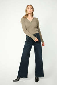 Mos Mosh Dara Hera Wide Leg Jeans - Dark Blue