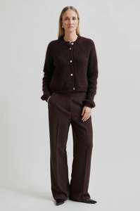 Pants Shorts: Second Female Fique Classic Trousers - Chocolate Plum
