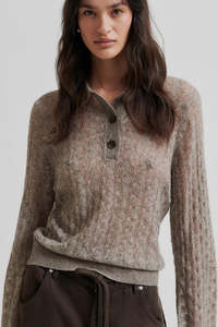 Second Female Vespa Knit Long Sleeve Polo