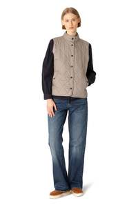 Ilse Jacobson Quilted Short Vest - Greige