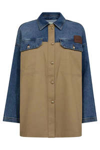 Coats Jackets: Mos Mosh Alia Mix Denim Shirt
