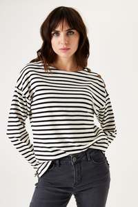 Garcia Black Striped Sweater Top