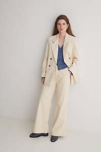 Pants Shorts: Yerse Cotton Blend Cord Pants Cream
