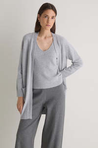 Yerse Long Cardi Grey