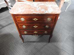 Bedroom Furniture: Pink Marble Top Drawers