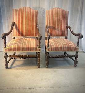 French Walnut Armchairs